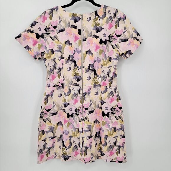 NWT French Connection Women's 10 Catlett Fitted Dress Floral Print Short Sleeve - Picture 3 of 11